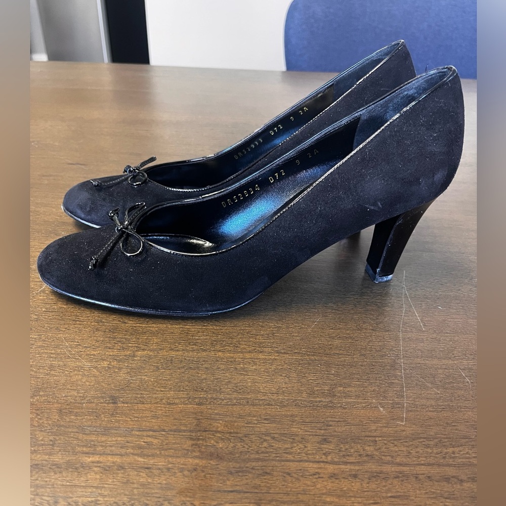 Salvatore Ferragamo Pumps Bow Detail Black  Classic Shoes Size‎ 9 Made In Italy - Picture 3 of 7